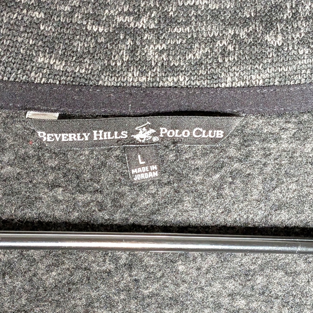 Beverly Hills Polo Club Charcoal Gray Quarter-Zip Pullover Men Athletic Size L - Picture 11 of 12